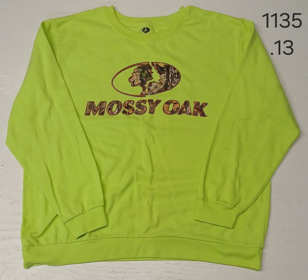 Mossy Oak (XL) Neon Green Long Sleeve Pullover Sweatshirt